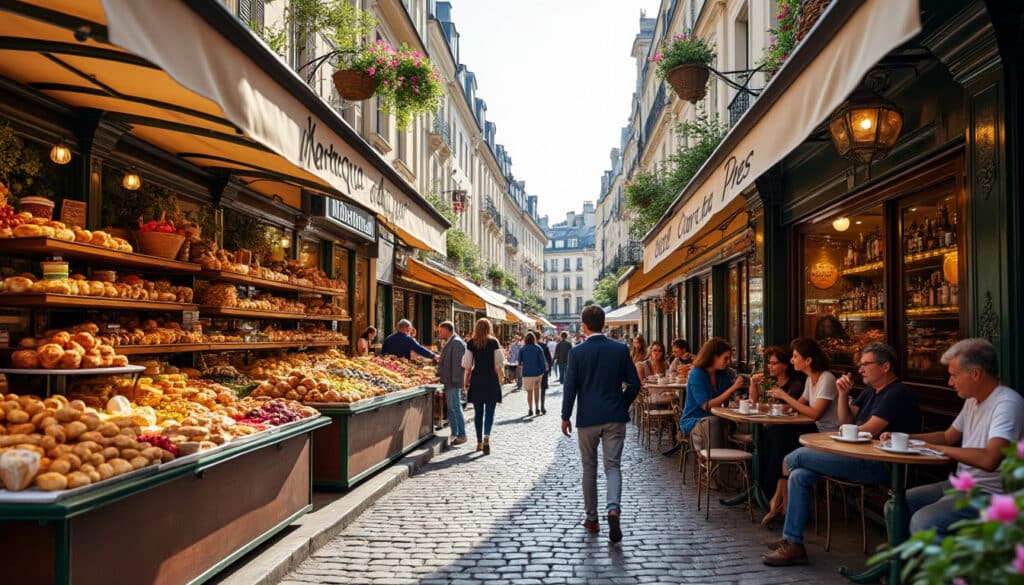 découvrez le paris gourmand, un voyage culinaire de la vibrante rue montorgueil aux charmants quartiers de saint-germain-des-prés, entre marchés animés, pâtisseries emblématiques et bistrots traditionnels.