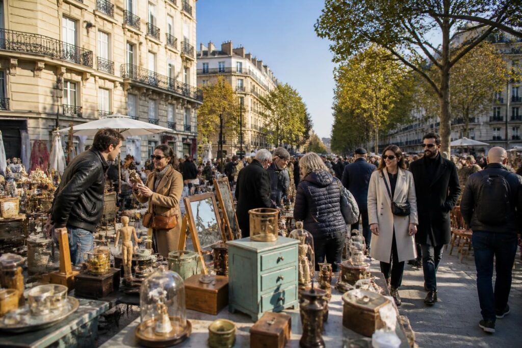 la mairie de paris autorise l'organisation d'une brocante au 19 avenue de flandre, offrant aux habitants un espace pour chiner et vendre des objets uniques.
