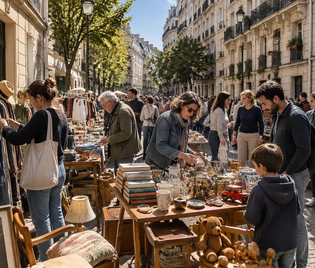 l’association de quartier organise un vide-grenier à paris 20, près de gambetta. venez chiner, vendre vos objets et partager un moment convivial.