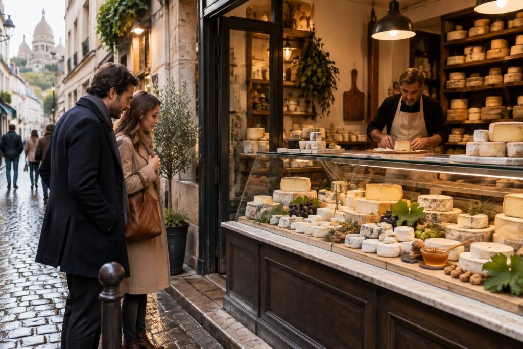 découvrez la fromagerie du bas-montmartre, recommandée par le guide michelin : une adresse incontournable pour savourer de bons fromages dans le 18ᵉ arrondissement de paris.