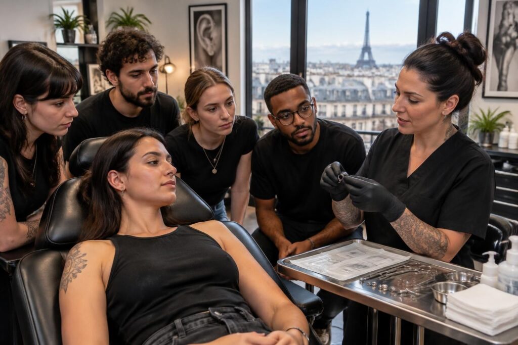 à paris, l’école de piercing de la capitale lance une formation dédiée au piercing et au body art pour apprendre les techniques et les bonnes pratiques du métier.