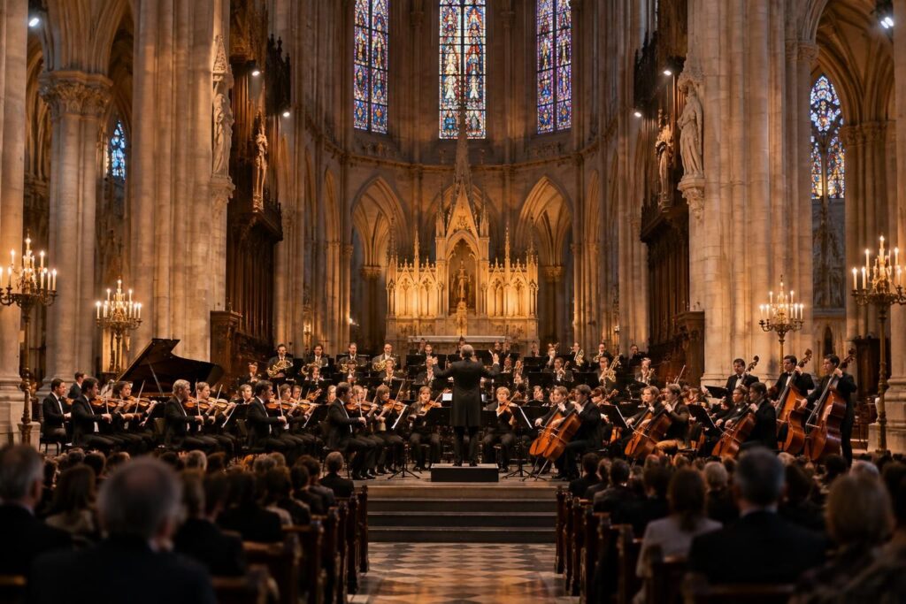 découvrez l’orchestre philharmonique en concert dans une église à paris : une expérience musicale unique au cœur d’un cadre chargé d’histoire.