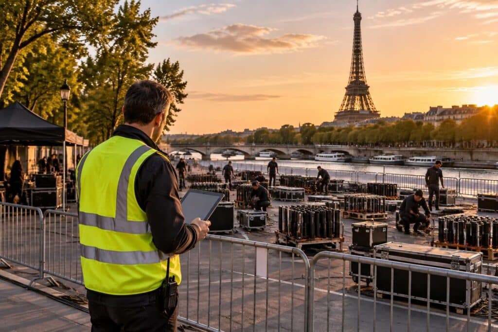 un organisateur d’événements prépare le feu d’artifice à paris aujourd’hui. découvrez les coulisses de cette soirée festive dans la capitale.
