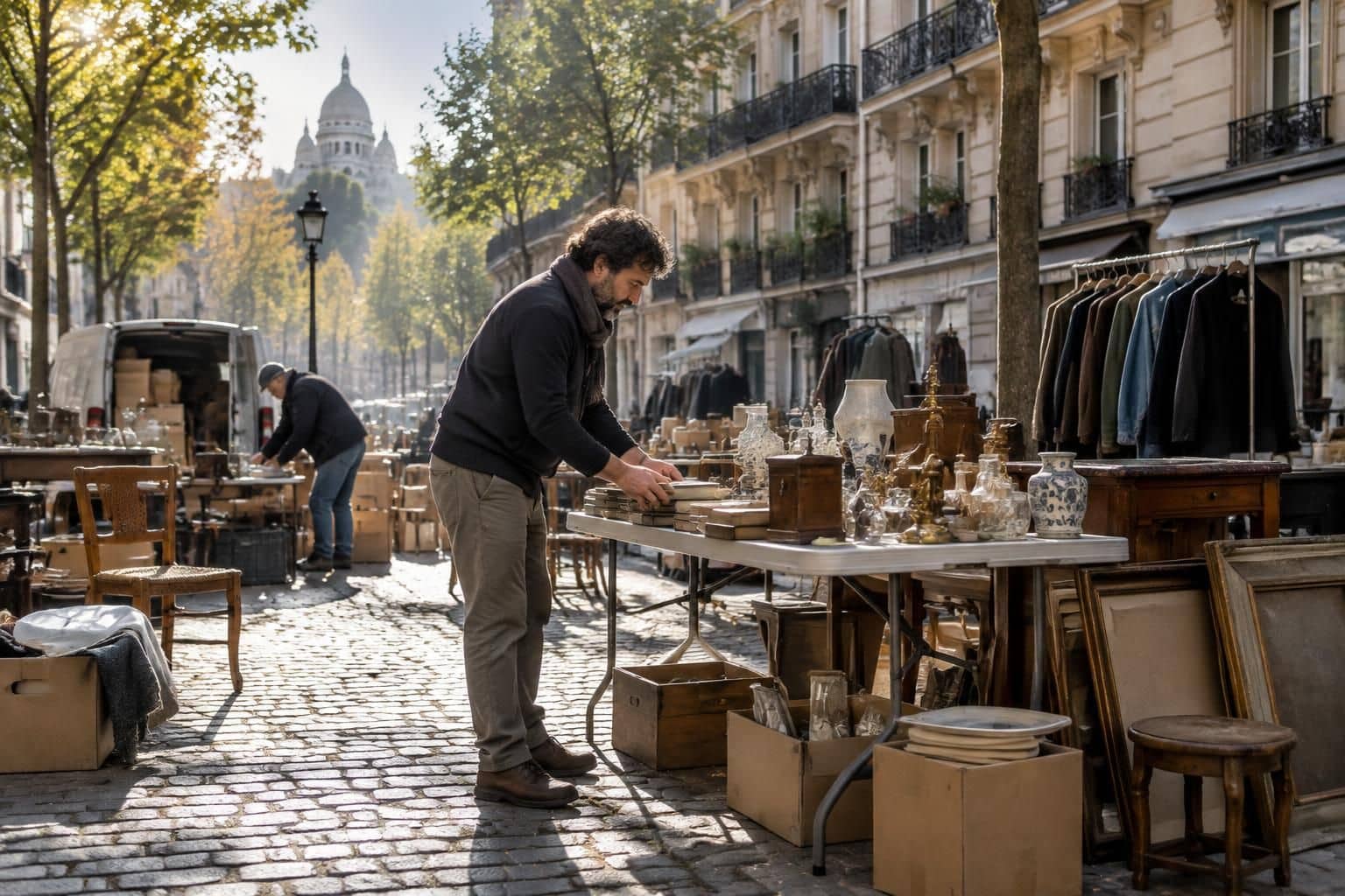 l’organisateur local prépare la brocante à paris ce week-end : découvrez les exposants, dénichez de bonnes affaires et profitez d’une sortie conviviale.